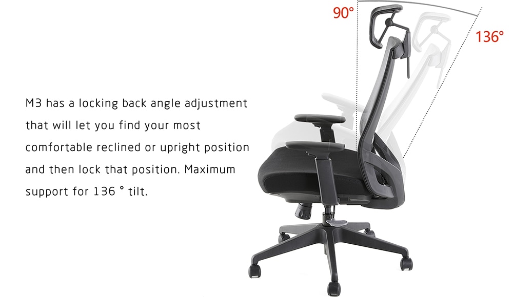 EazeeChairs Ergonomic Black Office Mesh Task Chair with Adjustable